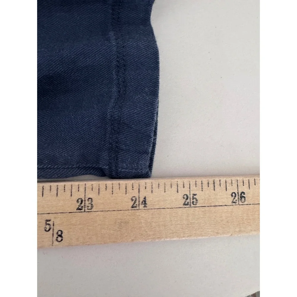 NYDJ Wide Leg Pants sz 8 Navy inen Blend Cropped Trousers‎ minimalist